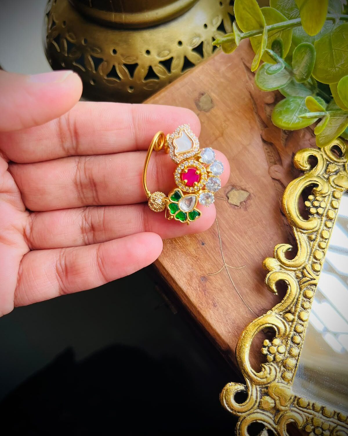 Multicolour Kundan Nath