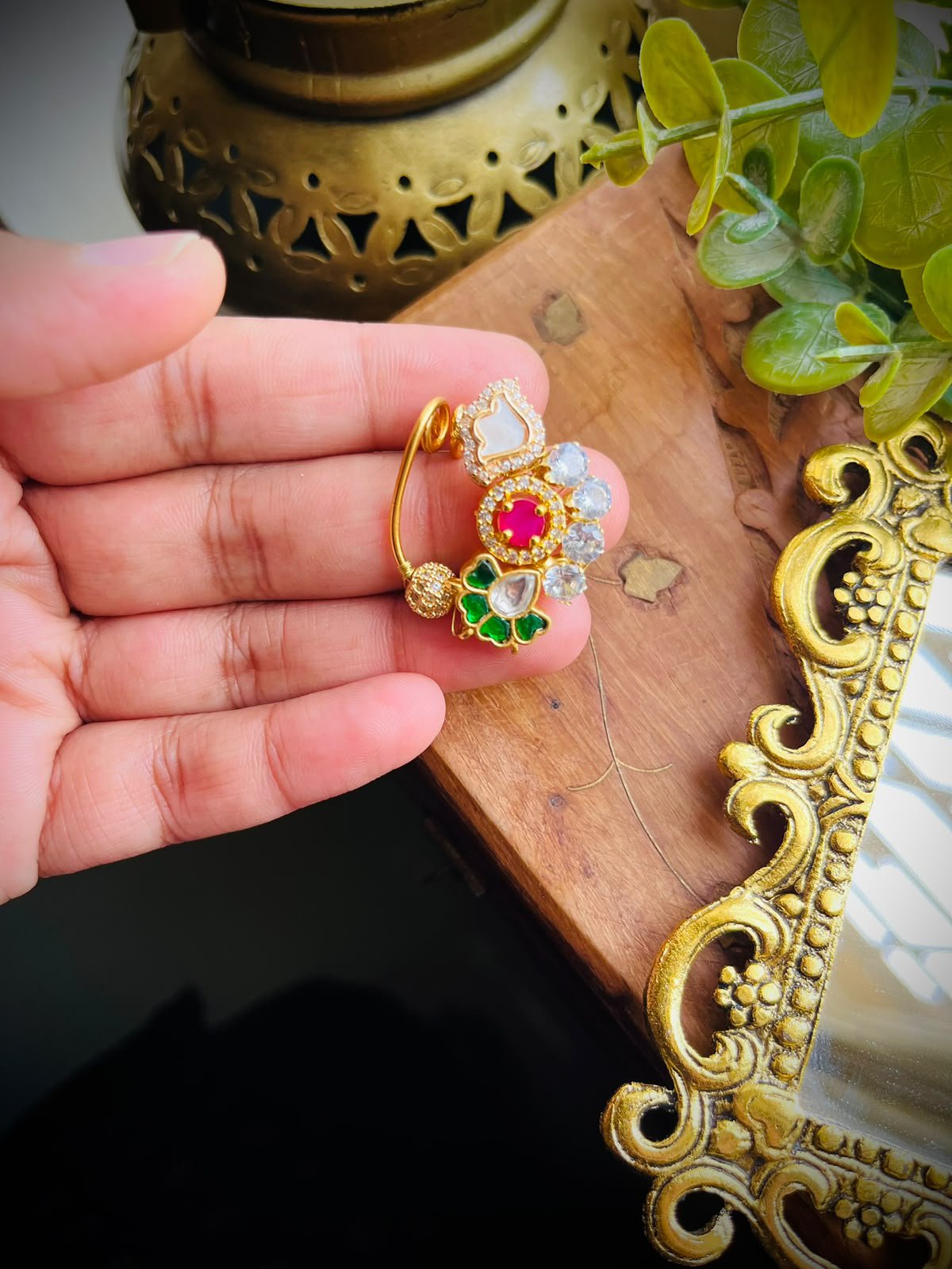 Multicolour Kundan Nath