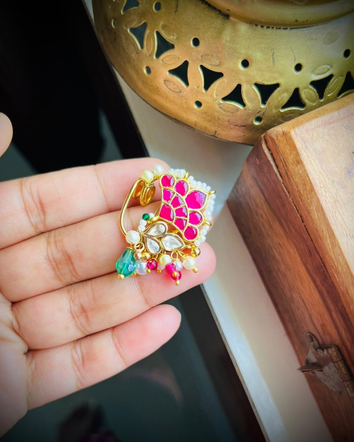 Royal jadau kundan nath