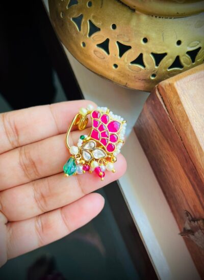 Royal jadau kundan nath