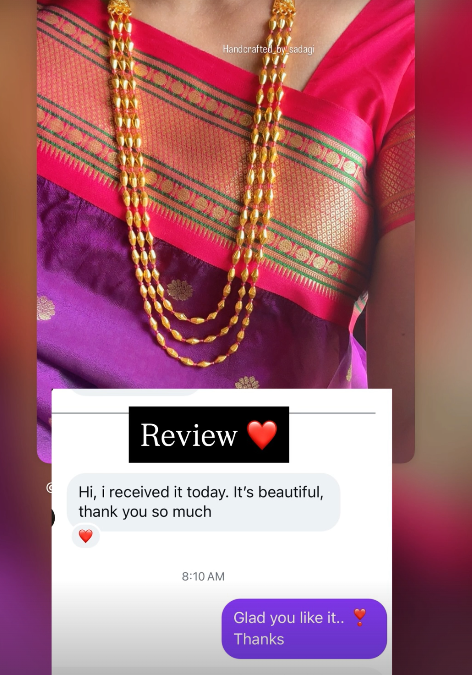 Customer review screenshot for Sadgi Jewellery
