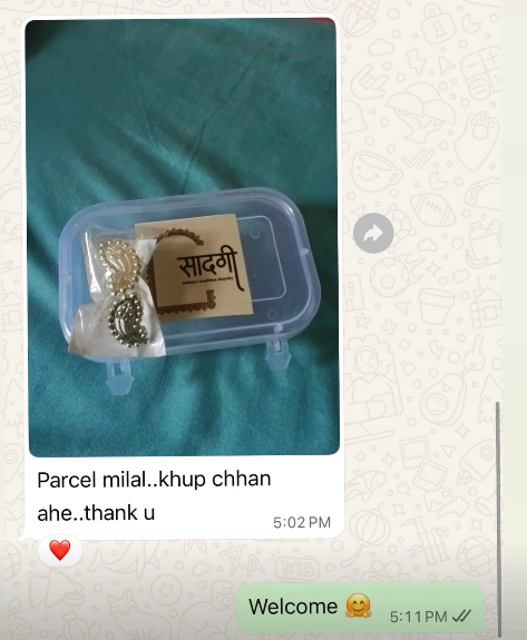Customer review screenshot for Sadgi Jewellery