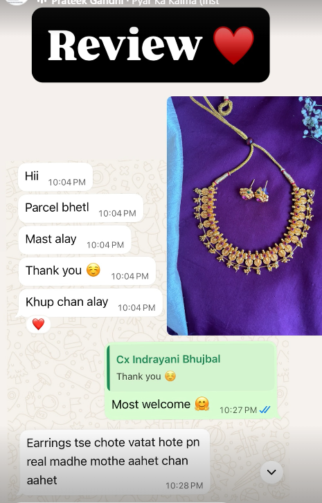 Customer review screenshot for Sadgi Jewellery