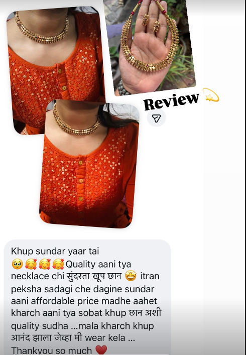 Customer review screenshot for Sadgi Jewellery