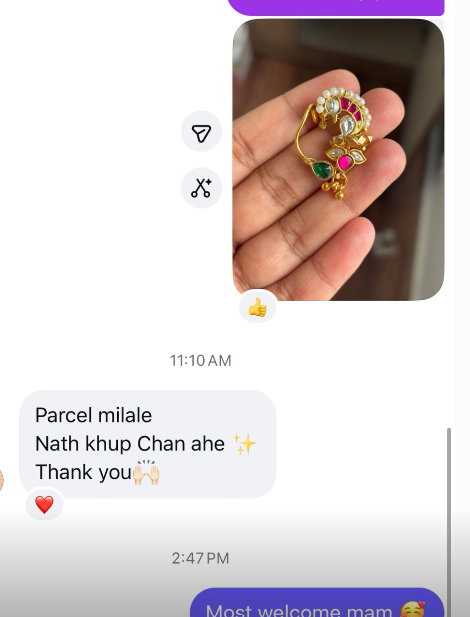 Customer review screenshot for Sadgi Jewellery