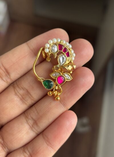 Jadau kundan peacock Nath