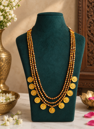 Ashta-Laxmi necklace with earrings