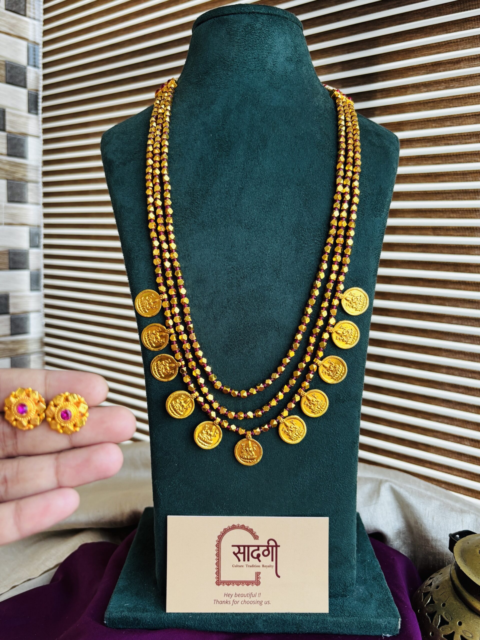 Ashta-Laxmi necklace with earrings